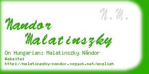 nandor malatinszky business card
