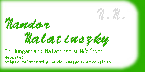 nandor malatinszky business card